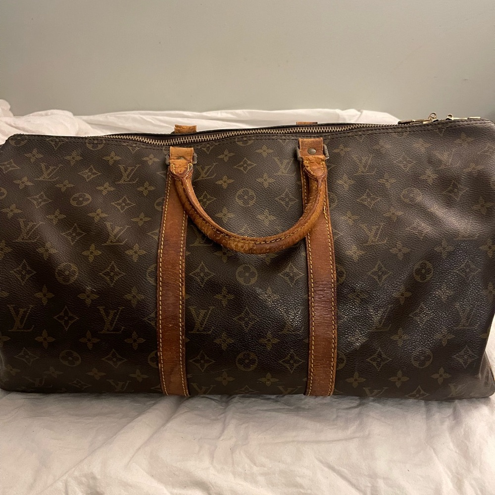 LOUIS VUITTON Monogram Keepall
Bandouliere 50 Boston Bag M41416 LV Auth 65113